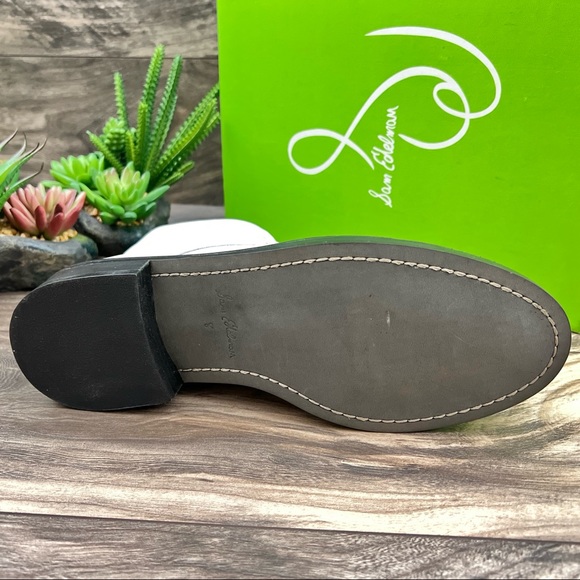 NIB Sam Edelman Nina Lace Up Ankle Combat Boots Bootie White Leather - Picture 10 of 14